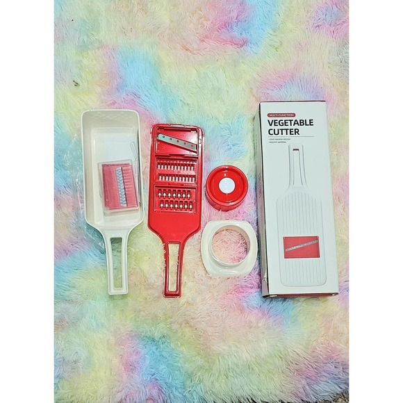 Onion Mincer Chopper Vegetable Chopper Chopper with Container and 6 Blades-Red - Picture 2 of 9